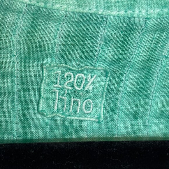 🌿 120% Lino Italian Linen Pintuck Tunic Top – Seafoam Green | Size M - Picture 6 of 6